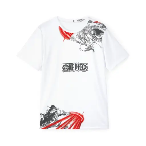 One Piece Fight Aesthetic White T-shirt