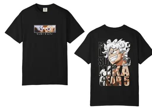 Nika gear 5 One Piece Black T-shirt